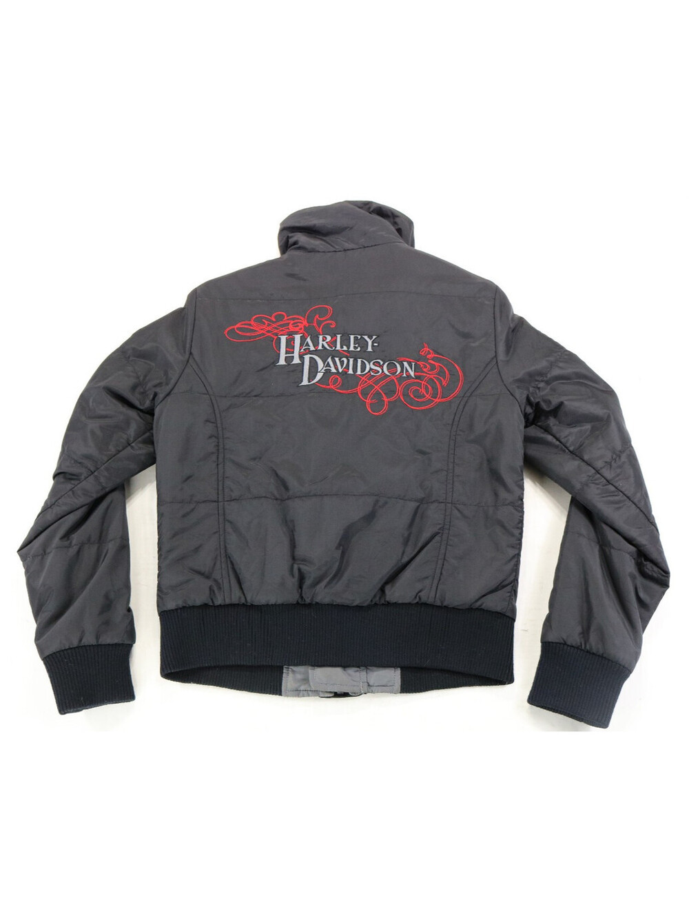 harley davidson reversible lightweight jacket S black gray red 2-n-1 bar shield